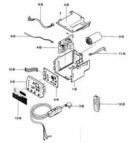 Control Box Assy Diagram and Parts List for 58075281700  Kenmore Air Conditioner