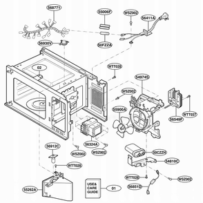 Interior Parts Diagram and Parts List for MS144SW AB1EWRP LG Range