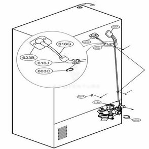 Valve And Water Tube Parts Diagram and Parts List for 74049 AWBCSE1 LG Refrigerator