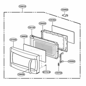 Part Location Diagram of 3581W1A450N LG DOOR ASSEMBLY
