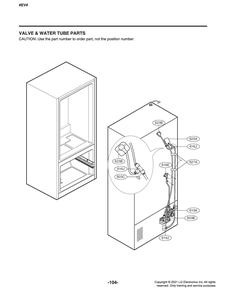 Valve And Water Tube Parts Diagram and Parts List for GR-L228NSSM ASTCNAA LG Refrigerator