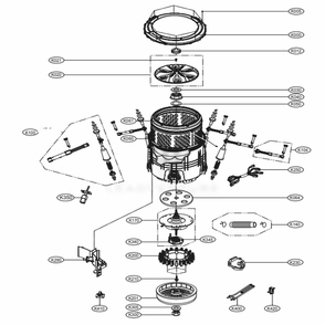Tub Assembly Diagram and Parts List for WT7600HWA ABWEPUS LG Washer