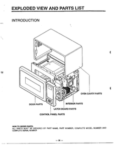 Microwave Assembly Complete Diagram and Parts List for 9247  LG Microwave