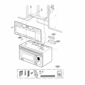 Installation Parts Diagram and Parts List for 80809 AB1ESEA LG Microwave
