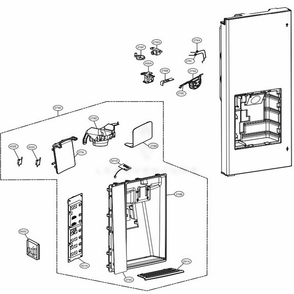 Dispenser Parts Diagram and Parts List for LFX31915SB AWBCNA0 LG Refrigerator
