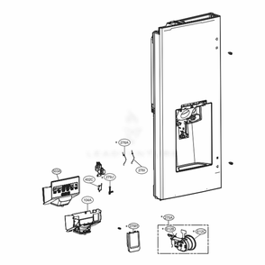 Dispenser Parts Diagram and Parts List for LFXS28968S ASTCNA4 LG Refrigerator