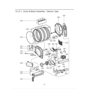 Section 1 Diagram and Parts List for DLE2512W ABWEEUS LG Dryer