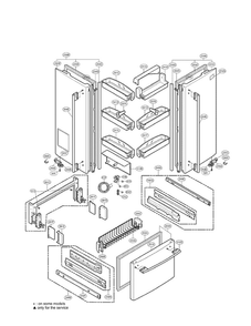 Door Parts Diagram and Parts List for LRFD25850ST 00 LG Refrigerator
