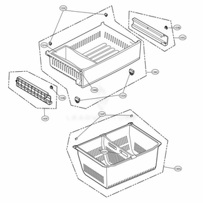 Freezer Parts Diagram and Parts List for LFXS28596S ASTCNA0 LG Refrigerator