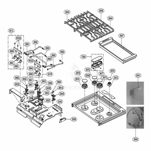 Part Location Diagram of AEB75005002 LG GRILLE ASSEMBLY