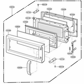 Part Location Diagram of 3213W1A005J LG FRAME ASSEMBLY,DOOR