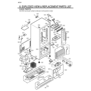 Section 1 Diagram and Parts List for LDC22720ST ASTCLGG LG Refrigerator