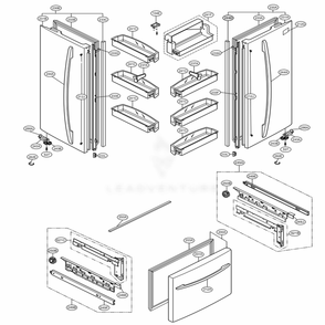 Door Parts Diagram and Parts List for 78306 ATI5SER LG Refrigerator