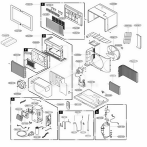 Main Diagram and Parts List for UE12C33 AWYAFRD LG Air Conditioner
