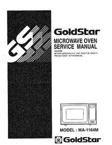Microwave Service Manual Diagram and Parts List for MA-1164M  LG Microwave