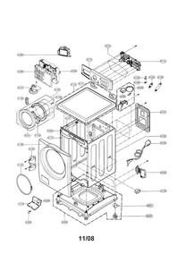Cabinet & Control Panel Diagram and Parts List for WM2677HBM  LG Washer