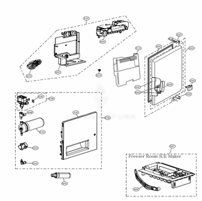 Ice Maker And Ice Bin Parts Diagram and Parts List for LRFDS3006D ASBCNA1 LG Refrigerator