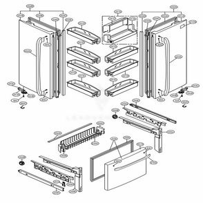 Door Parts Diagram and Parts List for 71606 ATICSE0 LG Refrigerator