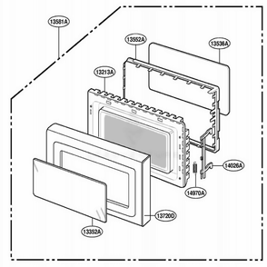 Door Parts Diagram and Parts List for DMW13MW MWEDOM LG Range