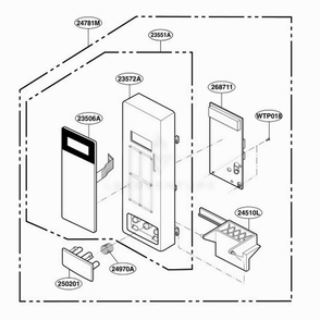 Control Parts Diagram and Parts List for GT4175SPQ CWHEWRP LG Wall Oven