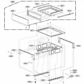 Drawer Parts Diagram and Parts List for LSB5682SB FB1LLCA LG Wall Oven