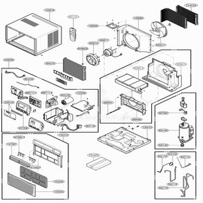 Main Diagram and Parts List for L1006RY6 AWYAUSL LG Air Conditioner