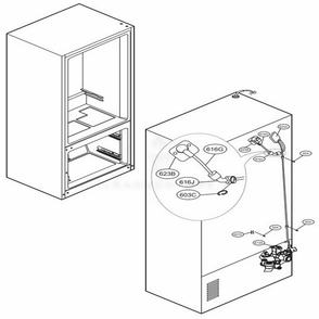 Valve And Water Tube Parts Diagram and Parts List for LFXS30726B AWBCNA2 LG Refrigerator