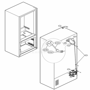Valve And Water Tube Parts Diagram and Parts List for 73107 ASBCSE0 LG Refrigerator