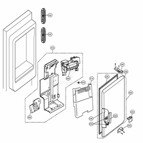 Ice Maker And Ice Bin Parts Diagram and Parts List for LFX31915SB AWBCNA0 LG Refrigerator