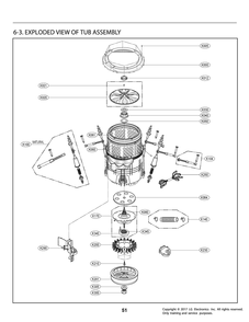 Tub Assembly Diagram and Parts List for T1760WGPT9 ASTETEU LG Washer