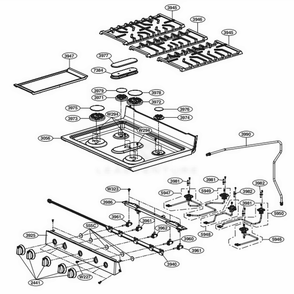 Part Location Diagram of MBE62284302 LG BURNER,CAP