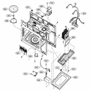 Interior Parts 1 Diagram and Parts List for LMV1831ST CSBELGA LG Microwave Oven Combo