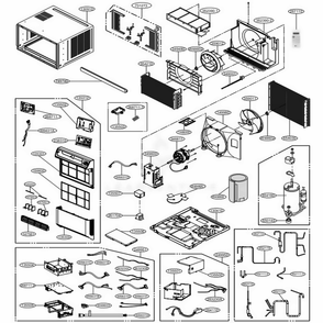 Main Diagram and Parts List for LW1517IVSM AC1AYOW LG Air Conditioner