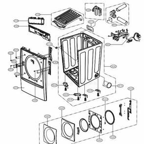 Cabinet And Door Assembly: Electric Type Diagram and Parts List for 81582 ABWESEU LG Dryer