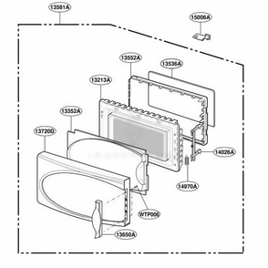 Door Parts Diagram and Parts List for MS95MT HSLEGSS LG Range