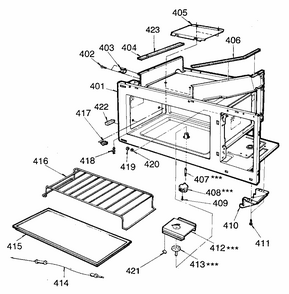 Cavity Diagram and Parts List for 7218965380  Kenmore Microwave