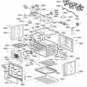 Upper Cavity Parts Diagram and Parts List for LSWD305ST ASTLVKG LG Range