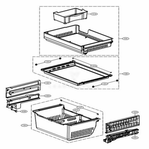 Freezer Parts Diagram and Parts List for 75067 ASBCSE0 LG Refrigerator