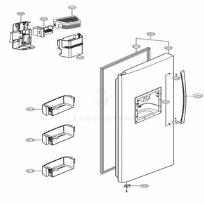 Freezer Door Diagram and Parts List for 51373 ASTCSER LG Refrigerator