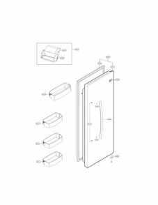 Refrigerator Door Parts Diagram and Parts List for 79551814410  Kenmore Refrigerator
