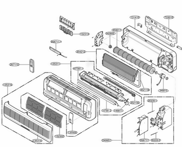 Part Location Diagram of 4995A00003A LG CASE ASSEMBLY,CONTROL(IN