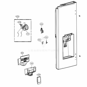Dispenser Parts Diagram and Parts List for LFXS28968S ASTCNA1 LG Refrigerator