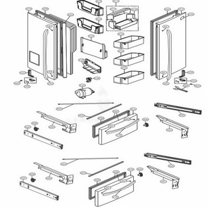Door Parts Diagram and Parts List for 71079 AWBCSE2 LG Refrigerator