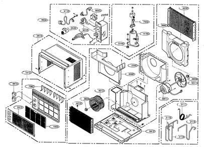 Part Location Diagram of 5421AR6203A LG Evaporator Assembly,First