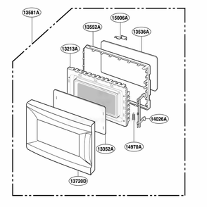 Door Parts Diagram and Parts List for NNS432BL KBKEMAT LG Range