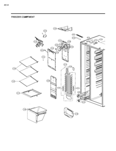 Freezer Coarrtment Diagram and Parts List for GM-L267NSDL ASTCNA2 LG Refrigerator