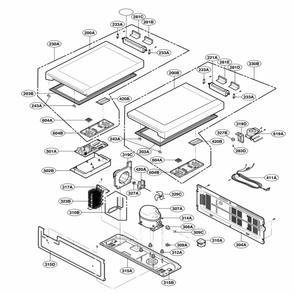 Main Parts 1 Diagram and Parts List for GRK18PBS ASBCSJA LG Refrigerator