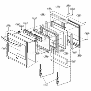 Door Parts Diagram and Parts List for LSD4913ST ASTLLGA LG Range