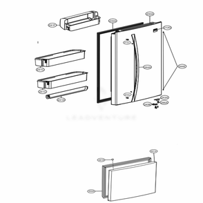 Door Parts Diagram and Parts List for 79413 ASTCSE1 LG Refrigerator
