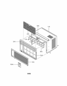 Cabinet And Front Grille Parts Diagram and Parts List for 58075051900  Kenmore Air Conditioner